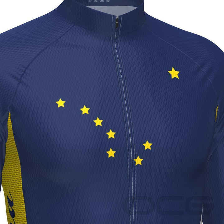 Men's Alaska Flag Long Sleeve Cycling Jersey