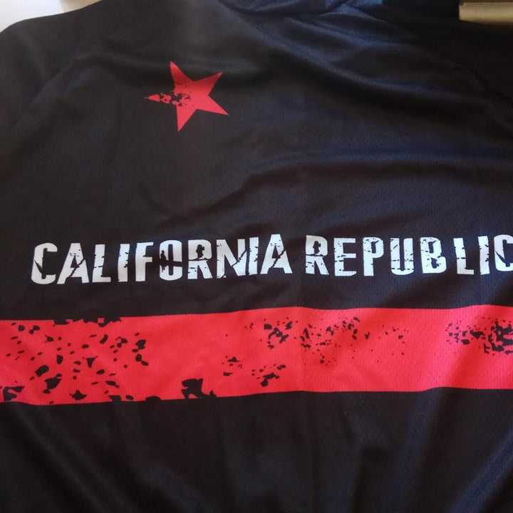 Men's California Republic Black Short Sleeve Cycling Jersey