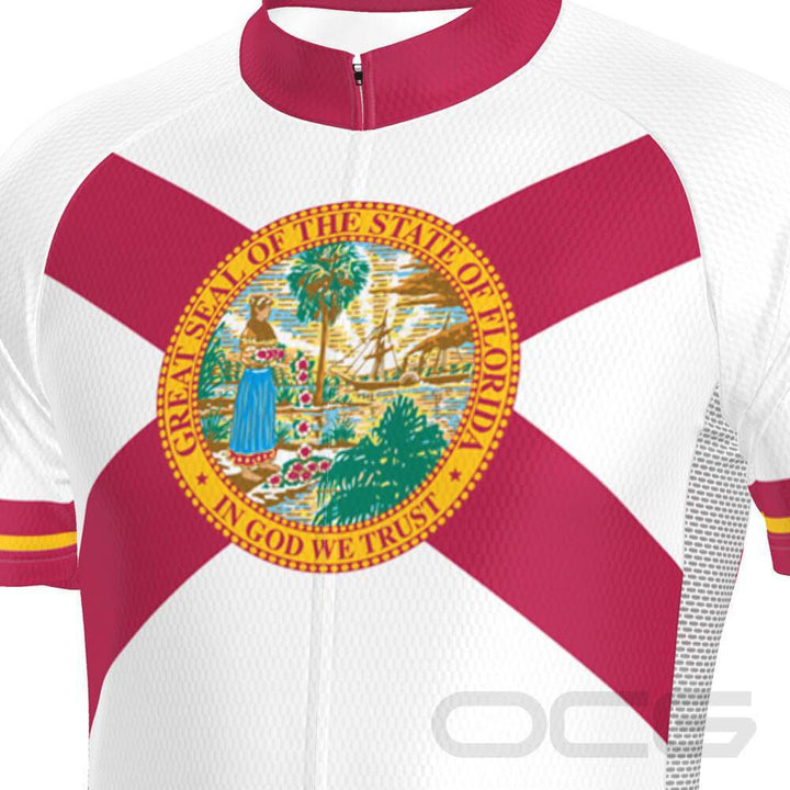 Men's Florida State Flag Short Sleeve Cycling Jersey