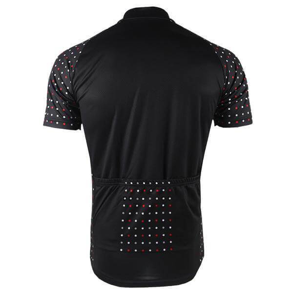 Men's Polka Dot Sleeve Black Cycling Jersey