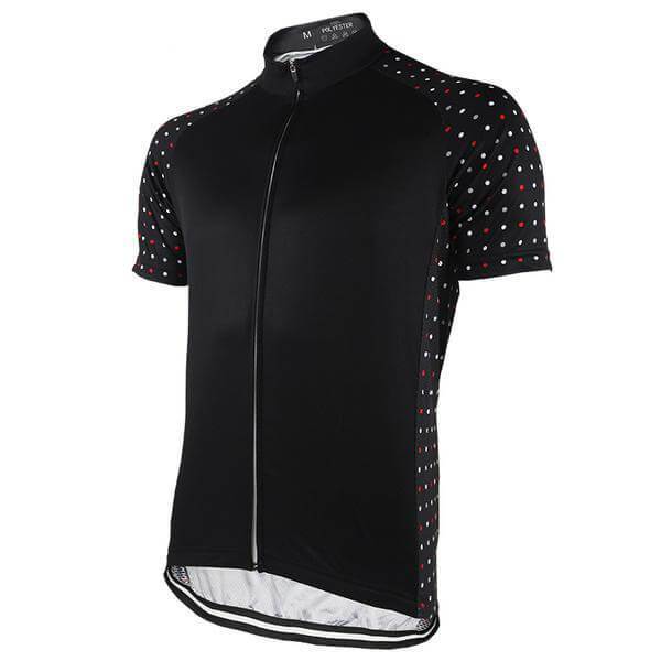 Men's Polka Dot Sleeve Black Cycling Jersey