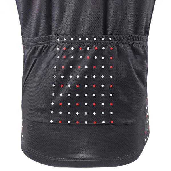 Men's Polka Dot Sleeve Black Cycling Jersey