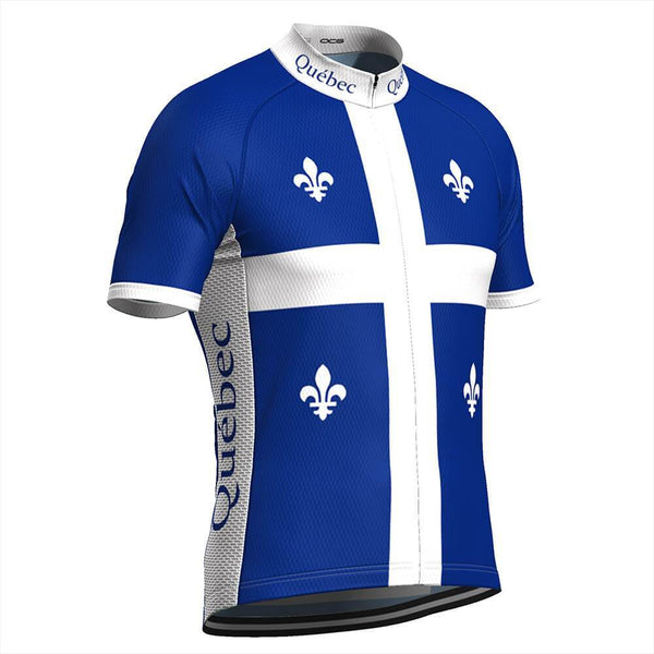 Men's Quebec Flag Short Sleeve Cycling Jersey