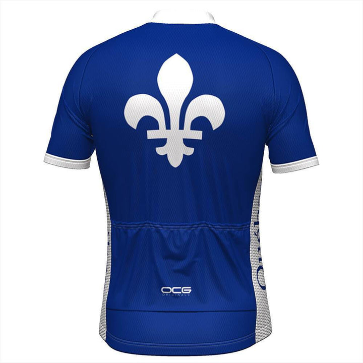 Men's Quebec Flag Short Sleeve Cycling Jersey