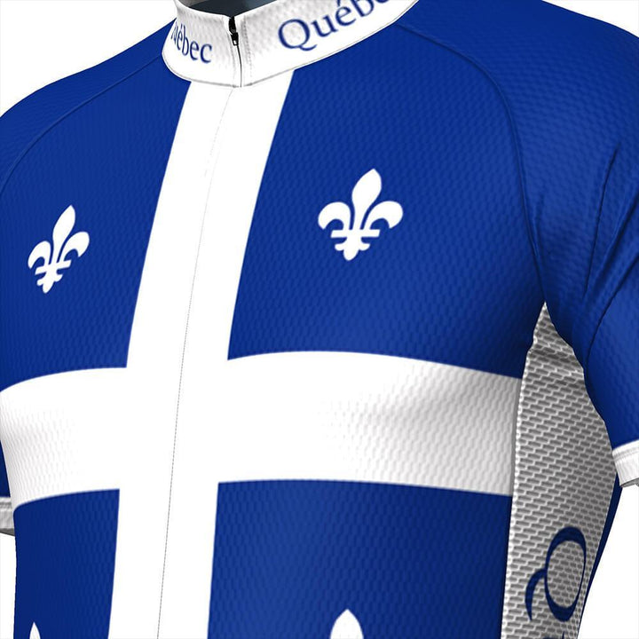 Men's Quebec Flag Short Sleeve Cycling Jersey