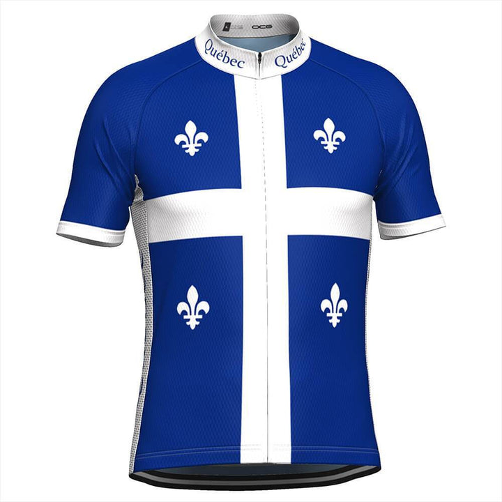 Men's Quebec Flag Short Sleeve Cycling Jersey