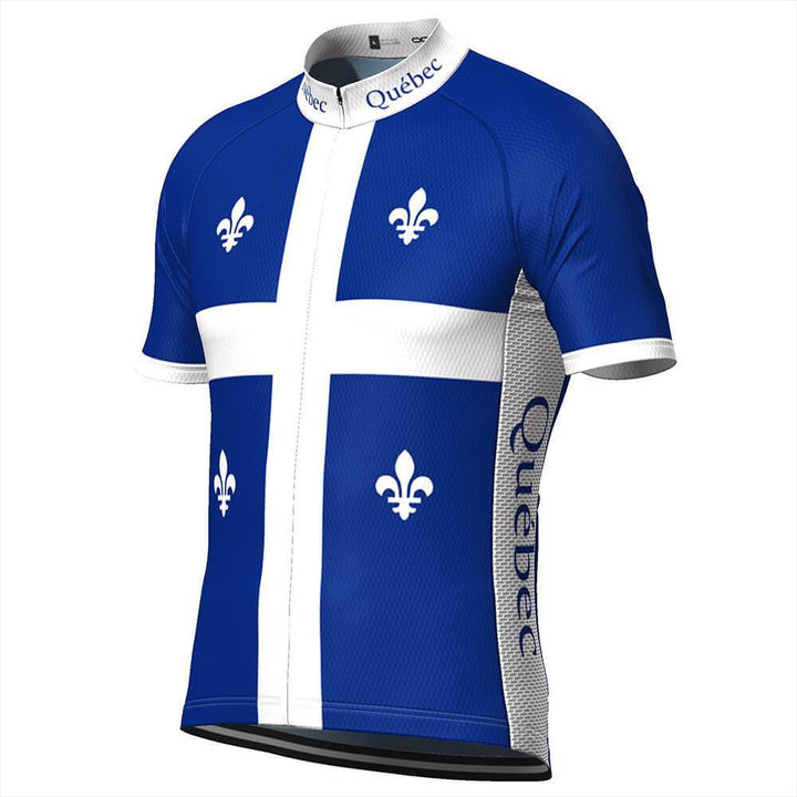 Men's Quebec Flag Short Sleeve Cycling Jersey