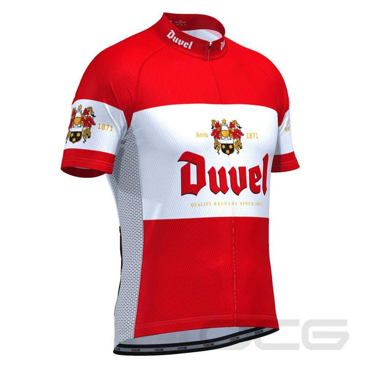 Men's Red Duvel Short Sleeve Cycling Jersey