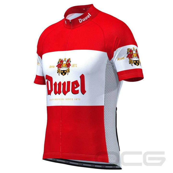 Men's Red Duvel Short Sleeve Cycling Jersey