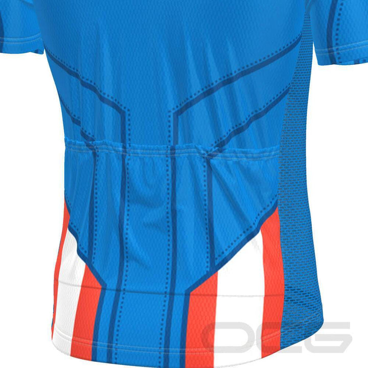 Men's The Captain USA Flag Short Sleeve Cycling Jersey