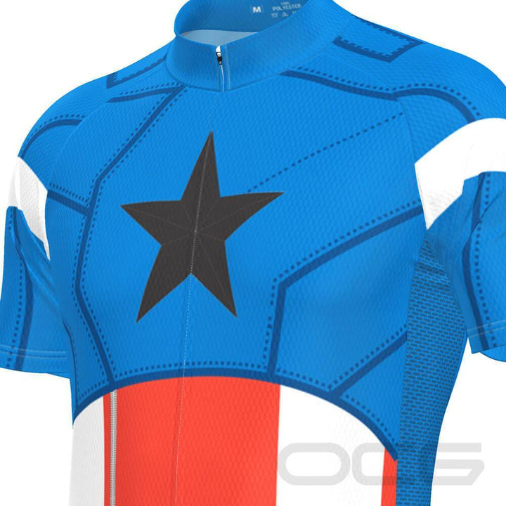 Men's The Captain USA Flag Short Sleeve Cycling Jersey