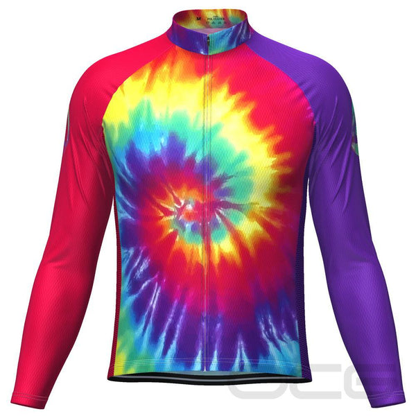 Men's Tie Dye Long Sleeve Cycling Jersey