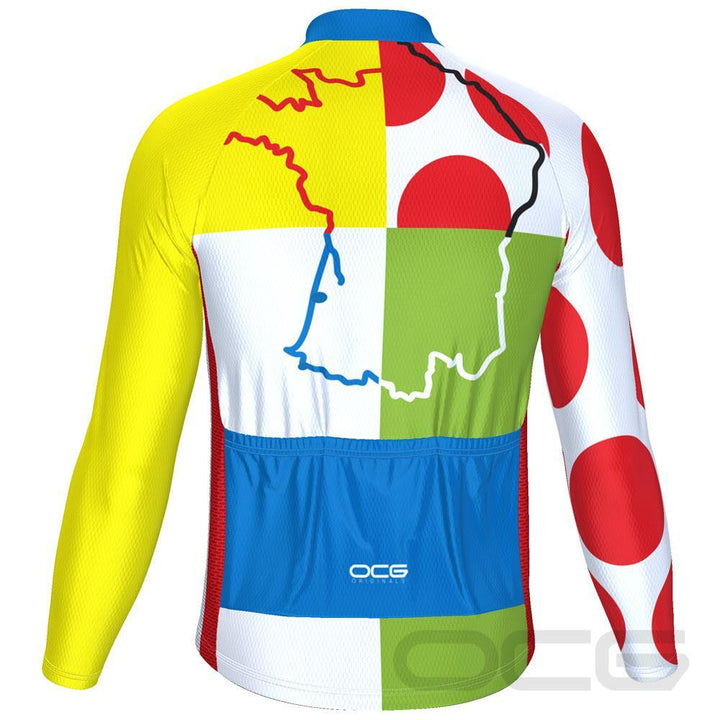 Men's Tour de France Leaders KOM Sprinters Long Sleeve Cycling Jersey