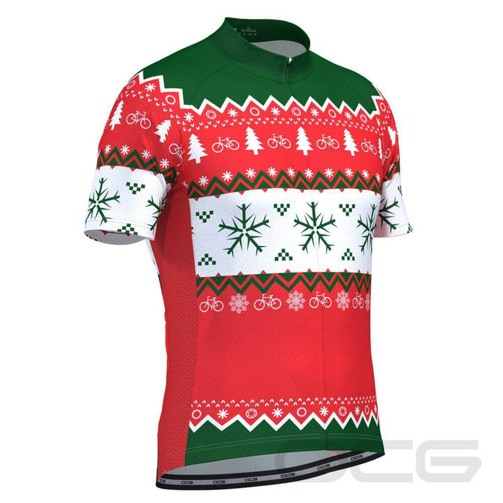 Men's Ugly Christmas Sweater Short Sleeve Cycling Jersey