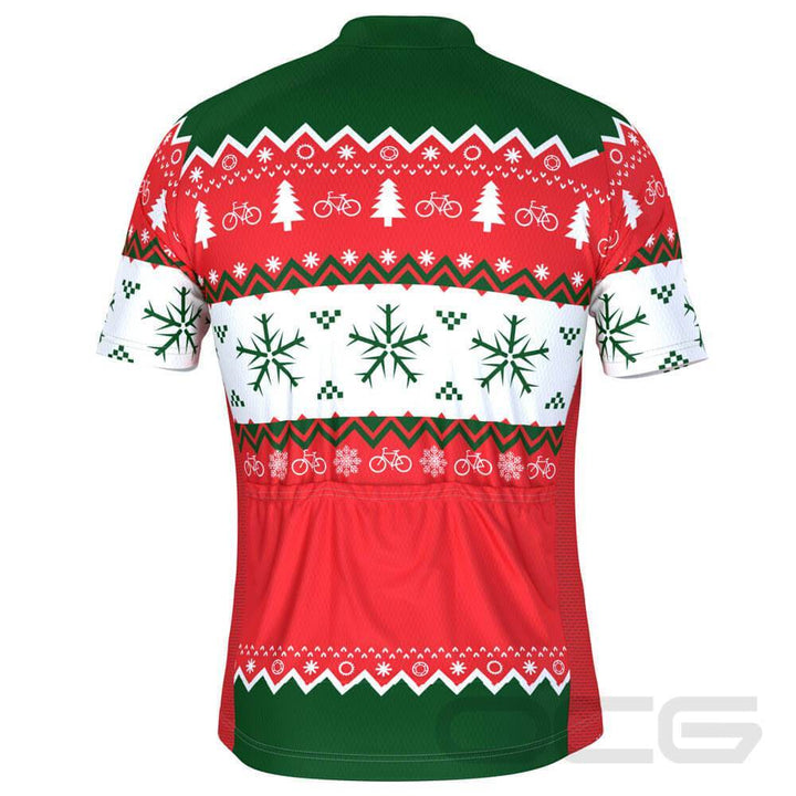 Men's Ugly Christmas Sweater Short Sleeve Cycling Jersey
