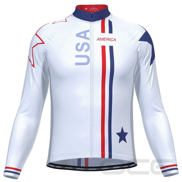 Men's USA Star Long Sleeve Cycling Jersey