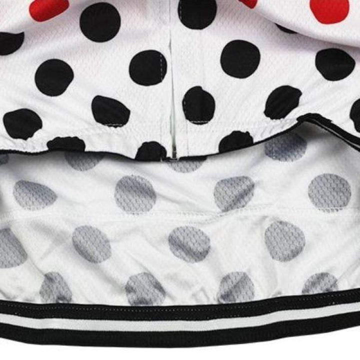 Men's White Polka Dot Short Sleeve Cycling Kit