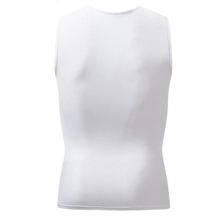 Men's White Mesh Sleeveless Cycling Base Layer