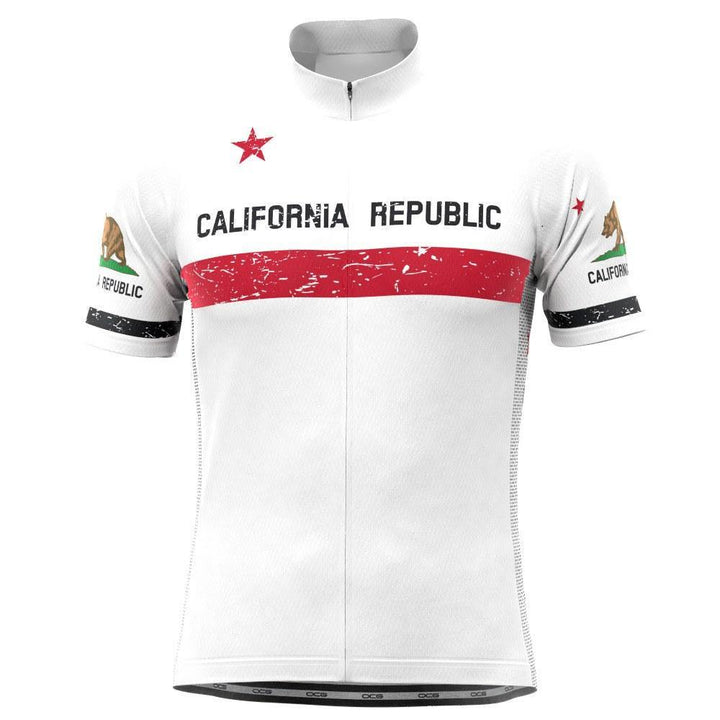 Men's California Republic Black Short Sleeve Cycling Jersey