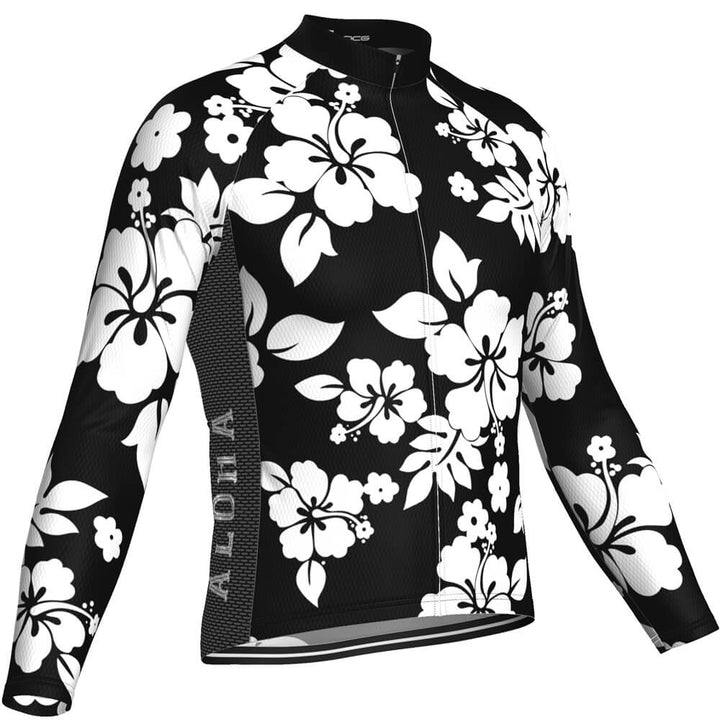 Men's Hawaiian Shirt Aloha Floral Long Sleeve Cycling Jersey