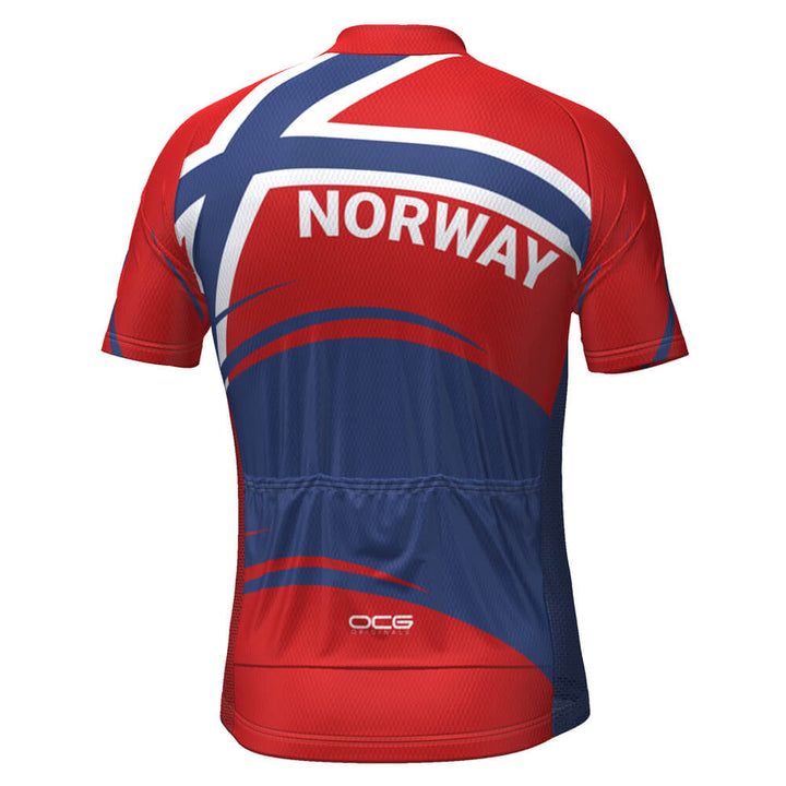 Men's Norway Bold Flag Short Sleeve Cycling Jersey