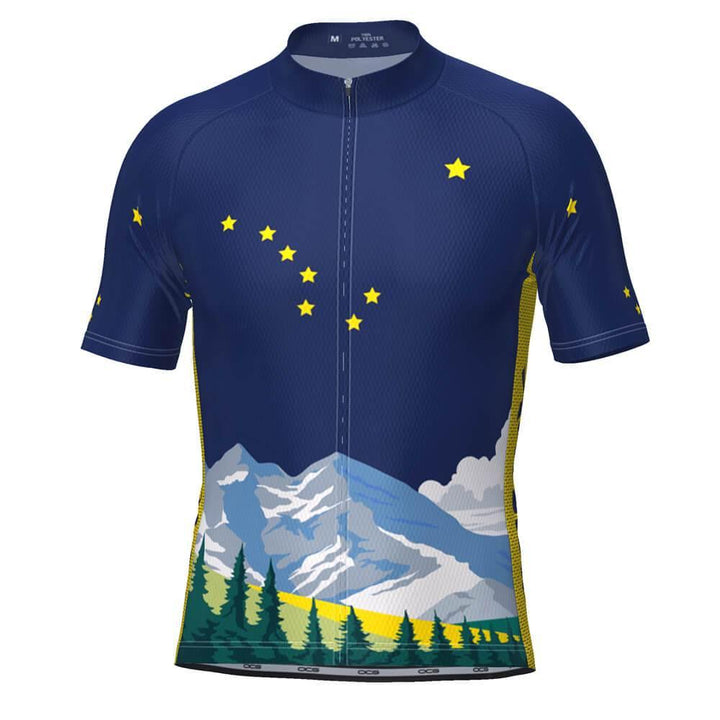 Men's Alaska Flag Short Sleeve Cycling Jersey