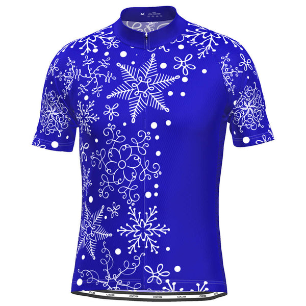 Men's Festive Snowflake Short Sleeve Cycling Jersey