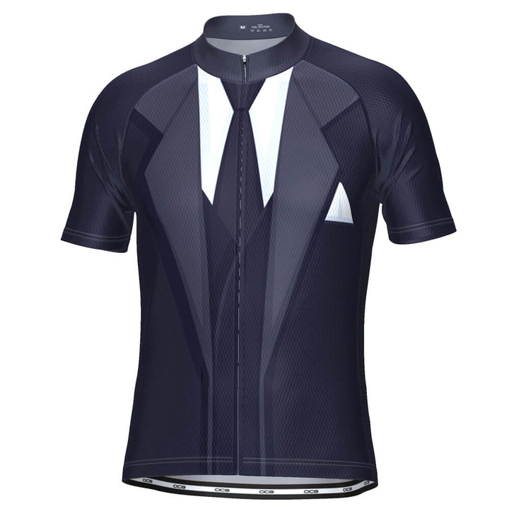 Men's Suit and Tie Short Sleeve Cycling Jersey