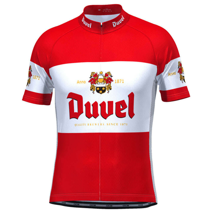 Men's Red Duvel Short Sleeve Cycling Jersey