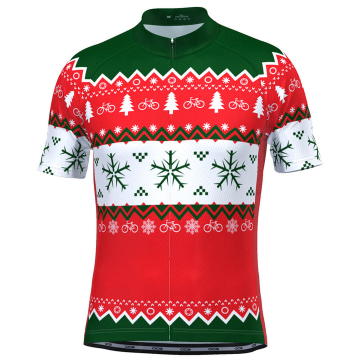Men's Ugly Christmas Sweater Short Sleeve Cycling Jersey