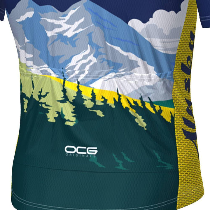 Men's Alaska Flag Short Sleeve Cycling Jersey