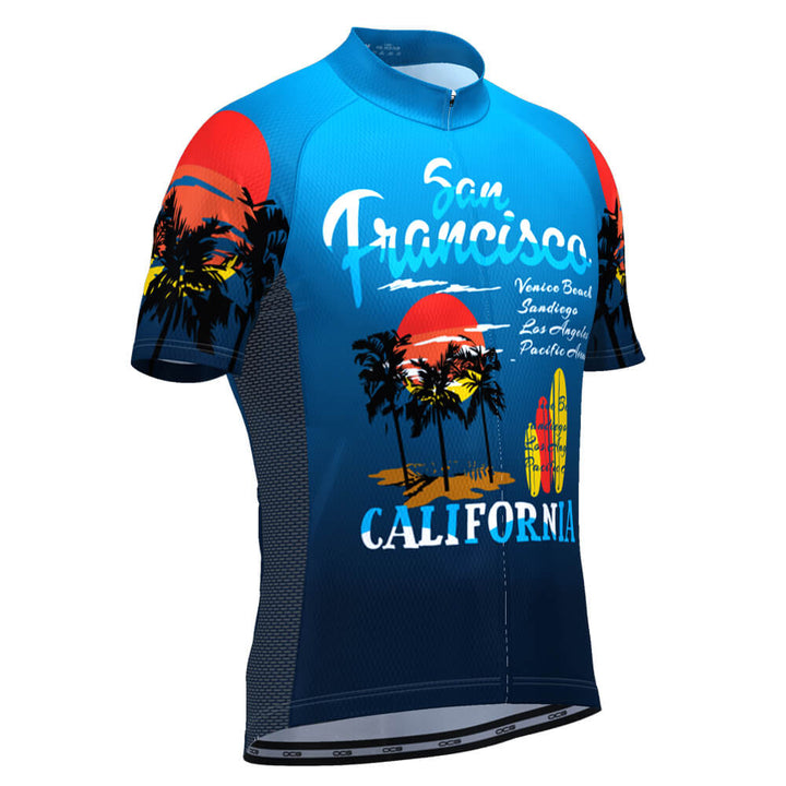 Men's San Francisco California Beach Short Sleeve Cycling Jersey