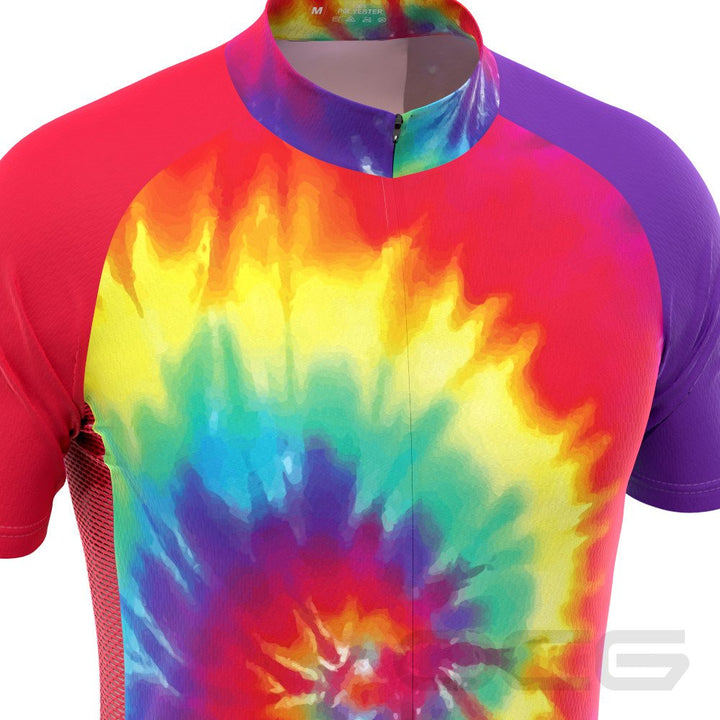 Men's Tie Dye Short Sleeve Cycling Jersey