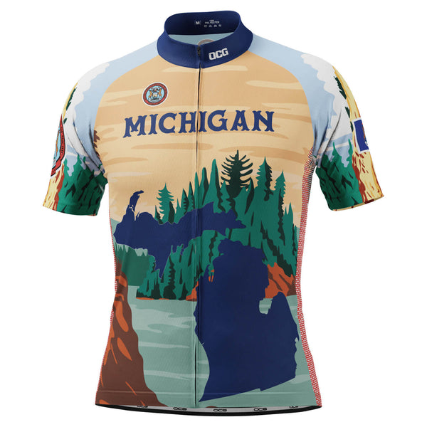 Men's Michigan US State Icon Series 1 Short Sleeve Cycling Jersey