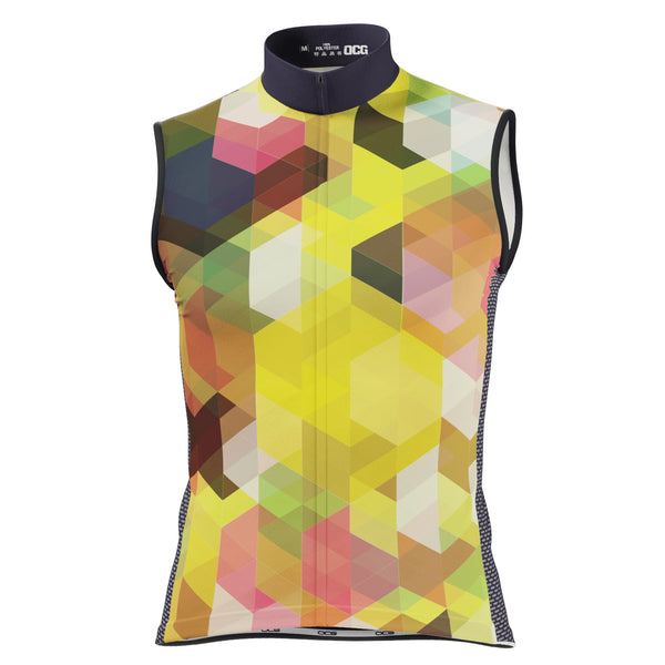 Men's High Viz Mosaic Sleeveless Tech Cycling Jersey