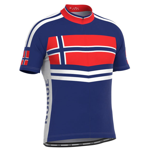 Men's Norway Norge Flag Short Sleeve Cycling Jersey