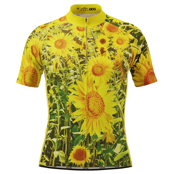 Men's Sunflowers Short Sleeve Cycling Jersey