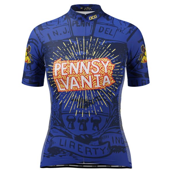 Women's Pennsylvania US State Icon Short Sleeve Cycling Jersey