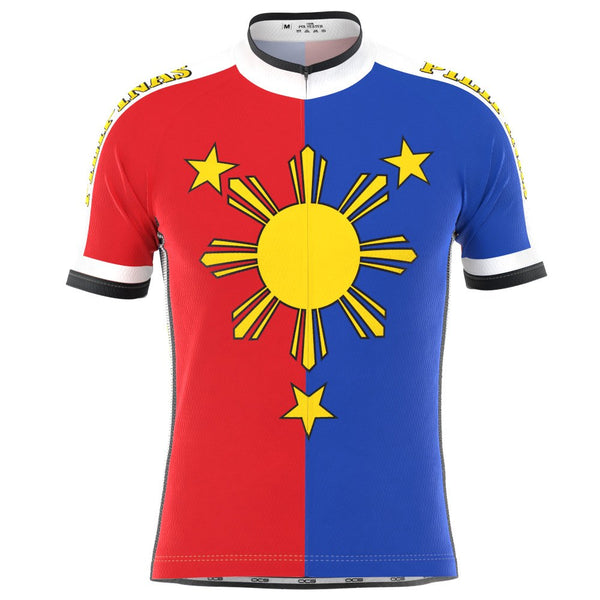 Men's Pilipinas Philippines Flag Short Sleeve Cycling Jersey