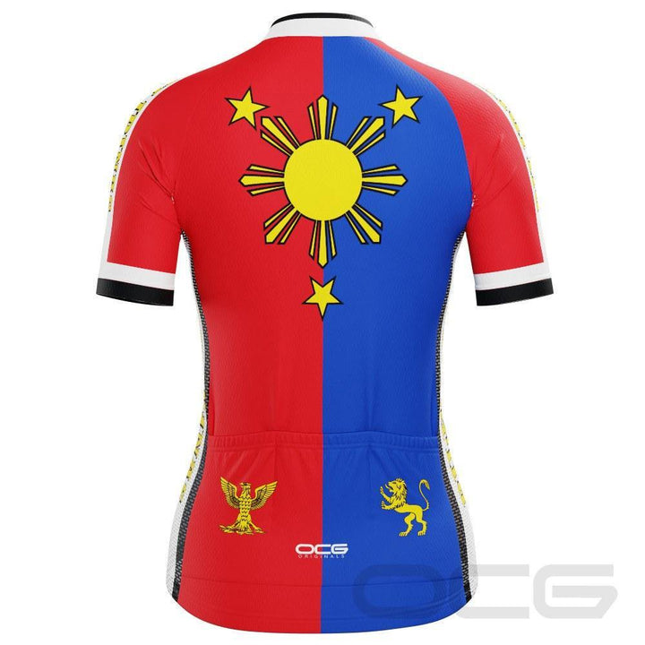 Women's Philippines Flag Pilipinas Short Sleeve Cycling Jersey