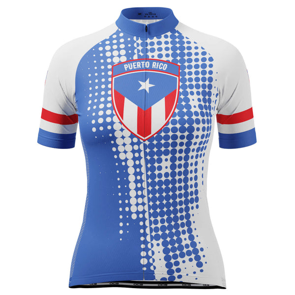 Women's Puerto Rico National Flag Short Sleeve Cycling Jersey