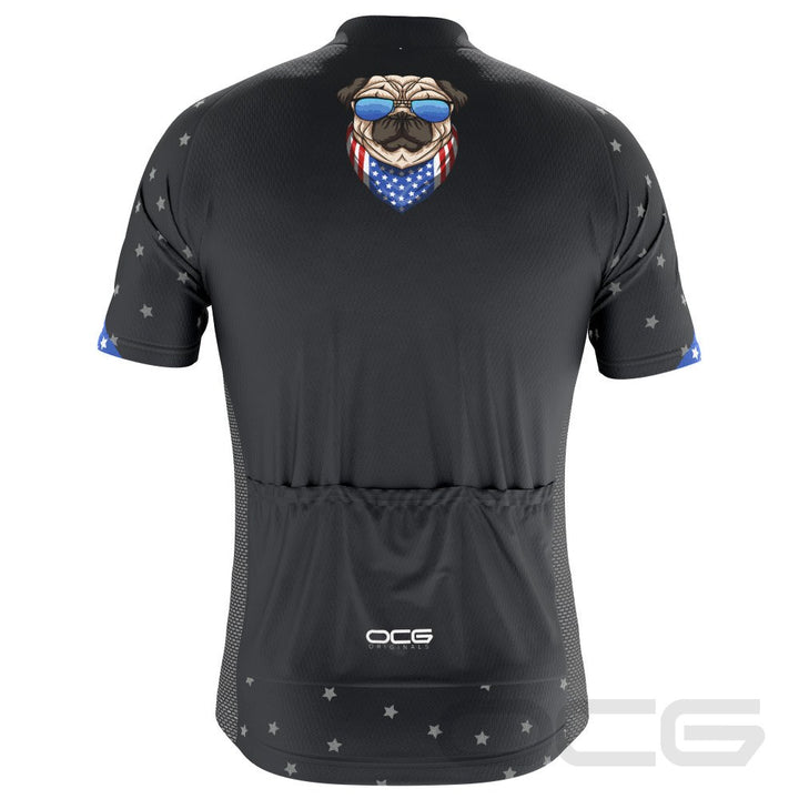 Men's Pug Life Puppy Dog Short Sleeve Cycling Jersey