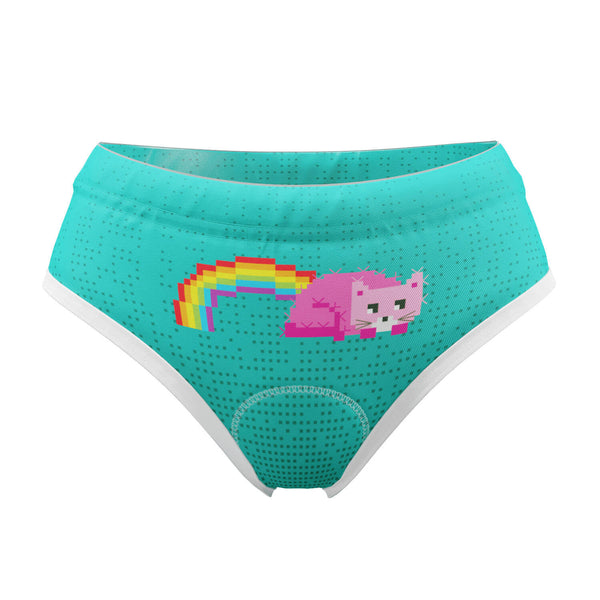 Women's Rainbow Cat Gel Padded Cycling Underwear-Briefs