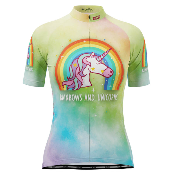 Women's Rainbows and Unicorns Short Sleeve Cycling Jersey