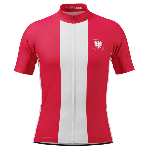 Men's Poland Polska National Flag Short Sleeve Cycling Jersey