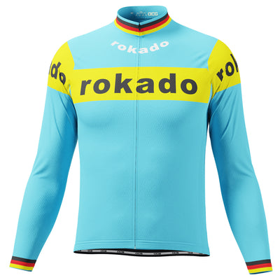Men's Retro 1973 Team Rokado German Long Sleeve Cycling Jersey