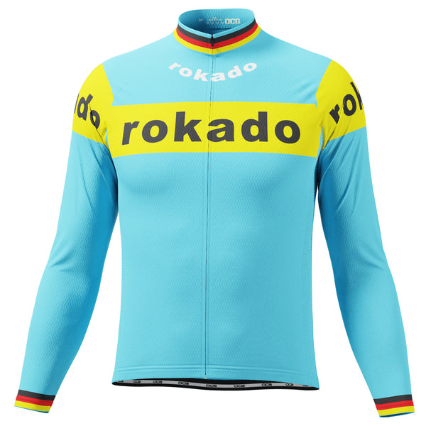 Men's Retro 1973 Team Rokado German Long Sleeve Cycling Jersey