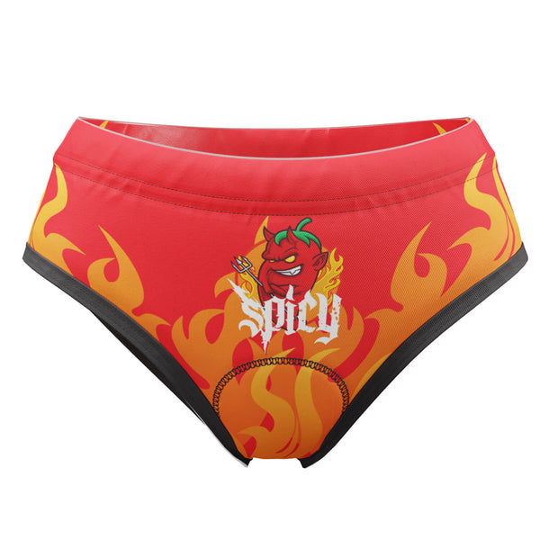 Women's Spicy Flames Gel Padded Cycling Underwear-Briefs