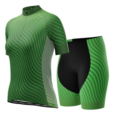 Women's Colorful Curvy Lines 2 Piece Cycling Kit