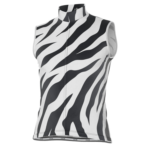 Men's White Tiger Sleeveless Cycling Jersey